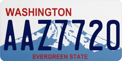 WA license plate AAZ7720