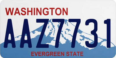 WA license plate AAZ7731