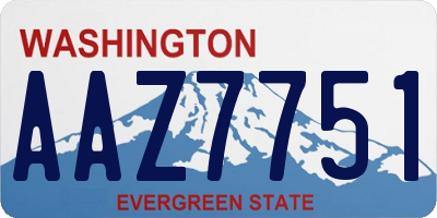 WA license plate AAZ7751