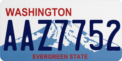 WA license plate AAZ7752