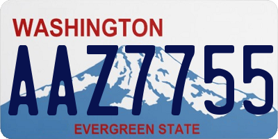 WA license plate AAZ7755