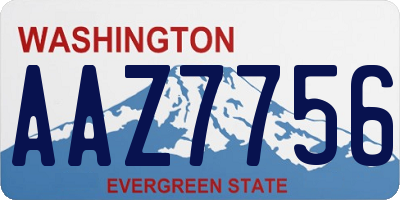 WA license plate AAZ7756