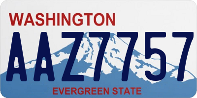 WA license plate AAZ7757