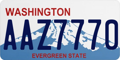 WA license plate AAZ7770