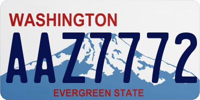 WA license plate AAZ7772