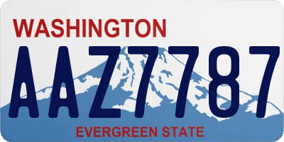 WA license plate AAZ7787