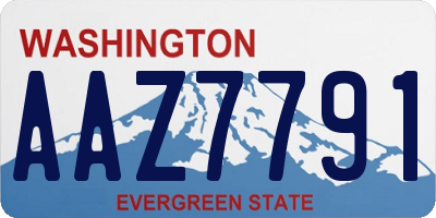 WA license plate AAZ7791