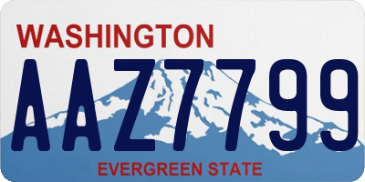 WA license plate AAZ7799