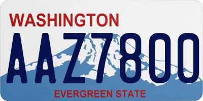 WA license plate AAZ7800