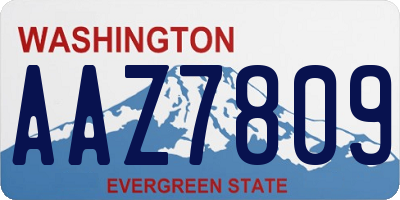 WA license plate AAZ7809