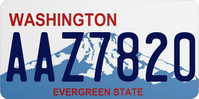 WA license plate AAZ7820