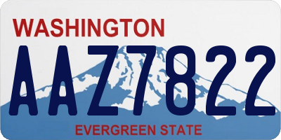 WA license plate AAZ7822