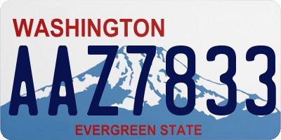 WA license plate AAZ7833