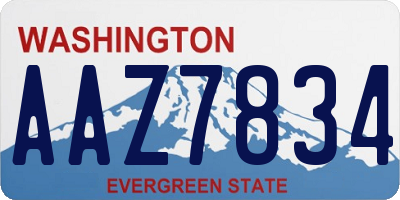 WA license plate AAZ7834
