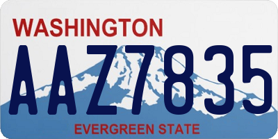 WA license plate AAZ7835