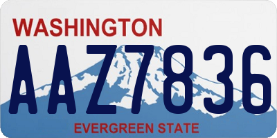WA license plate AAZ7836