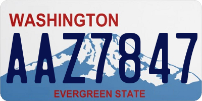 WA license plate AAZ7847