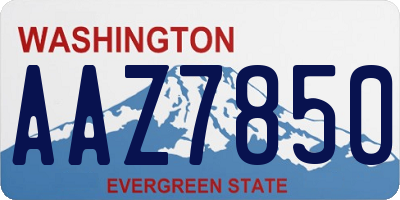 WA license plate AAZ7850