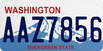 WA license plate AAZ7856