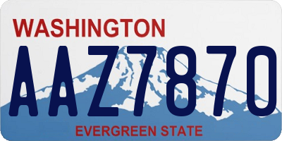 WA license plate AAZ7870