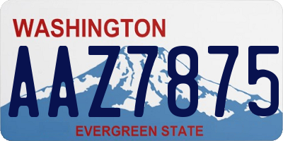 WA license plate AAZ7875