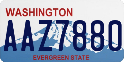 WA license plate AAZ7880