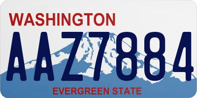 WA license plate AAZ7884