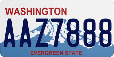 WA license plate AAZ7888