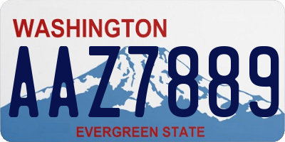 WA license plate AAZ7889