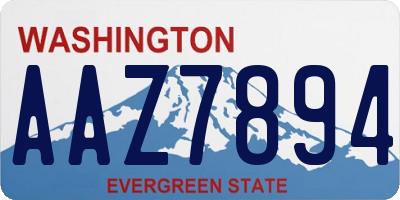WA license plate AAZ7894