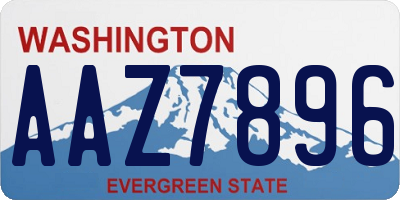 WA license plate AAZ7896