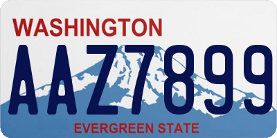 WA license plate AAZ7899