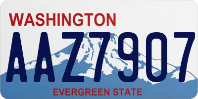 WA license plate AAZ7907
