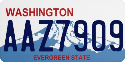 WA license plate AAZ7909