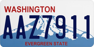 WA license plate AAZ7911