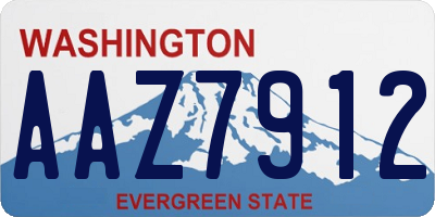 WA license plate AAZ7912