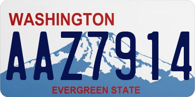 WA license plate AAZ7914