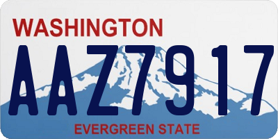 WA license plate AAZ7917