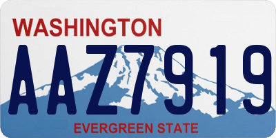 WA license plate AAZ7919