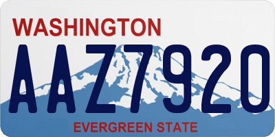 WA license plate AAZ7920