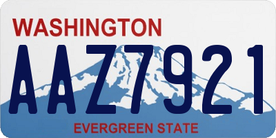 WA license plate AAZ7921