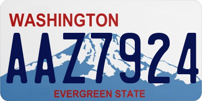 WA license plate AAZ7924