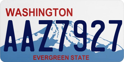WA license plate AAZ7927