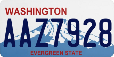 WA license plate AAZ7928