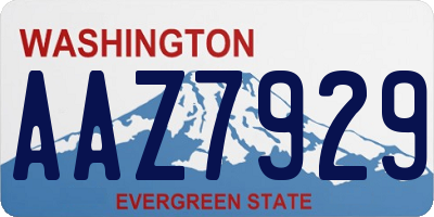 WA license plate AAZ7929