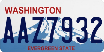 WA license plate AAZ7932