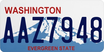 WA license plate AAZ7948