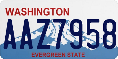 WA license plate AAZ7958