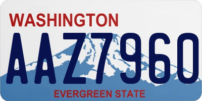 WA license plate AAZ7960