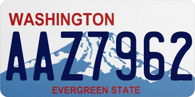 WA license plate AAZ7962